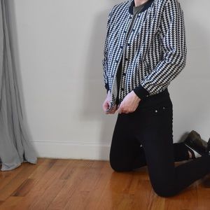 Houndstooth Fleeze Club Jacket